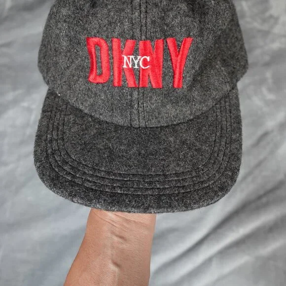 Vintage DKNY Donna Karan Strap Back Hat Cap Mens Large Wool Made In USA 90s - Picture 2 of 6